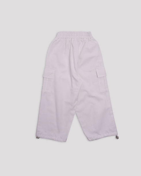 PANTALON CARGO ALB CU SNUR